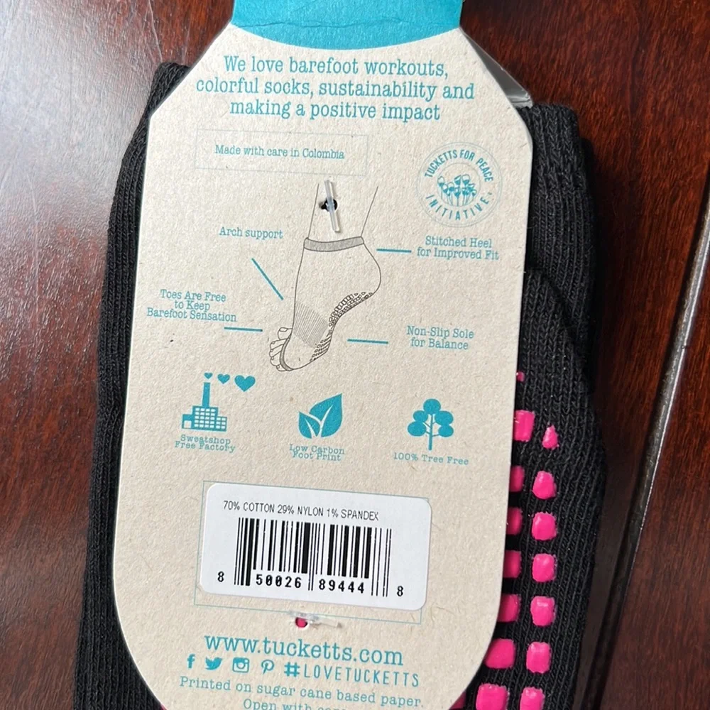 Tucketts BlackToeless Non Slip Grip Ballerina Ballet style Socks NEW